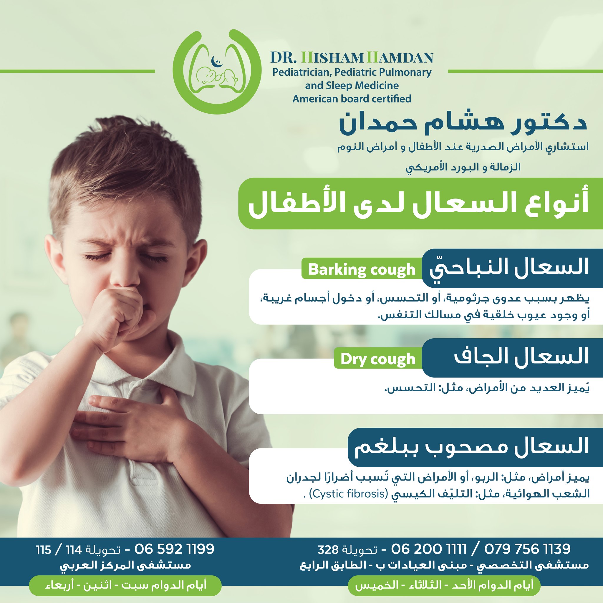 أنواع مختلفة من السعال ( الكحة ) 